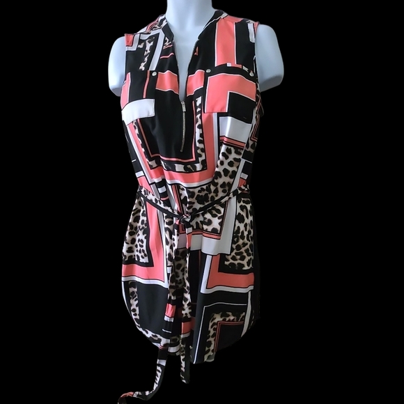 New York & Company Pink, Black, and White Midi Dress - Picture 1 of 5